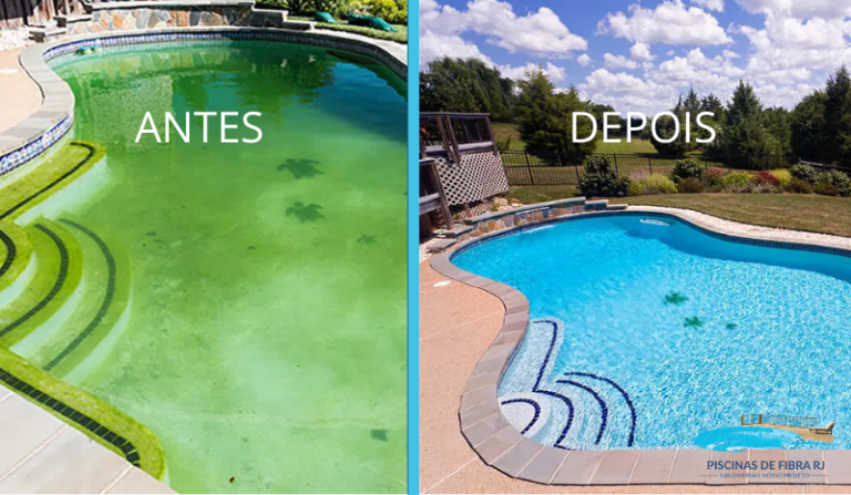 Piscina após o serviço de limpeza