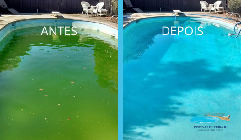 antes e depois da piscina de nosso cliente